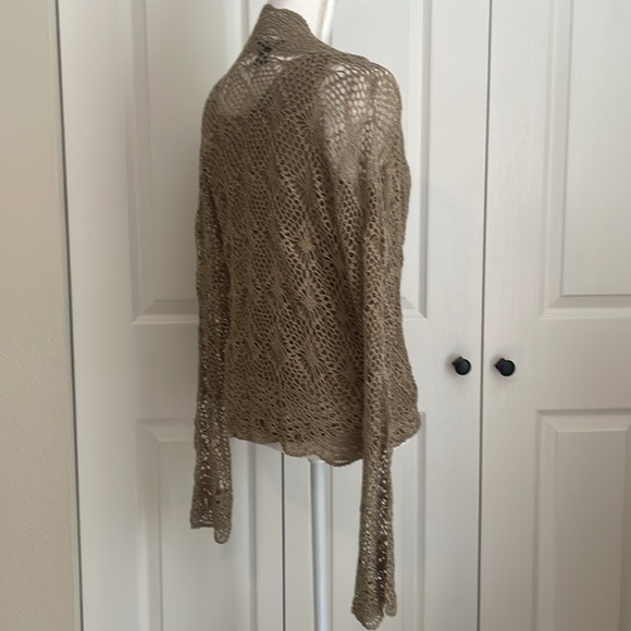 Cami SZ M Two-Piece Tan Sleeveless Top with Knit Long Sleeve Cover-Up - Picture 4 of 16